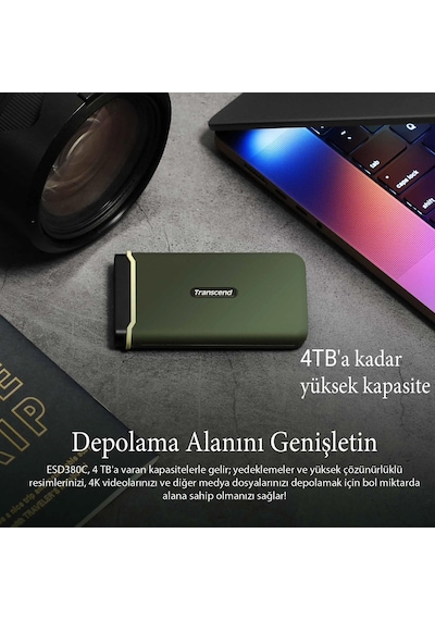 Transcend TS4TESD380C 4 TB NVMe 2000 MB/S PCIE M.2 Gen 2 Type C Taşınabilir Ssd
