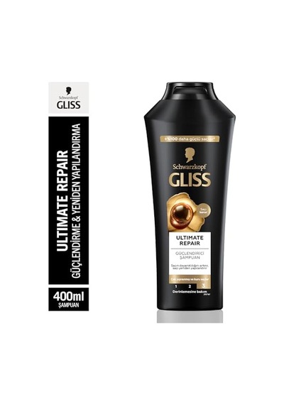 Gliss Ultimate Repair Keratin İçeren Derinlemesine Güçlendirici Şampuan 400 Ml Yıpranmış Kuru Saçlar