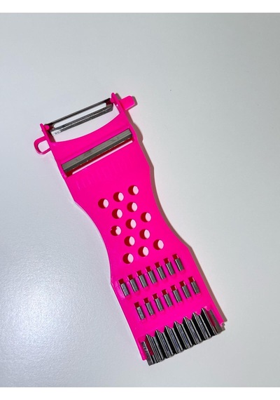Meyve Soyacağı Sebze Soyacağı Dilimleyici Çok Amaçlı Rende - Pembe Çelik Diğer