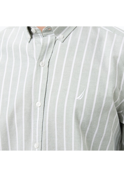 Nautica Classic Fit Erkek Çizgili Gömlek W57405t Yeşil