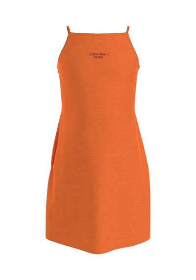 Calvin Klein Stack Logo Punto Str Kadın Turuncu Elbise