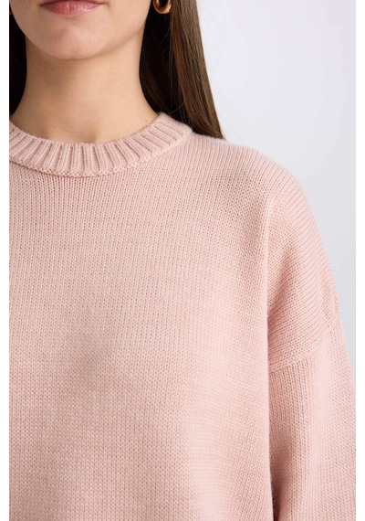 DeFacto Oversize Geniş Kalıp Bisiklet Yaka Basic Düz Triko Kazak D0036AX25SPPN47 Pembe DeFacto Oversize Geniş Kalıp Bisiklet Yaka Basic Düz Triko Kazak D0036AX25SPPN47 Pembe
