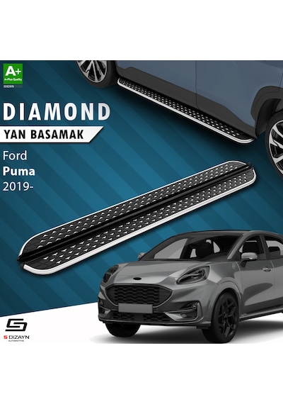 S-dizayn Ford Puma Diamond Krom Yan Basamak 173 Cm 2019 Üzeri