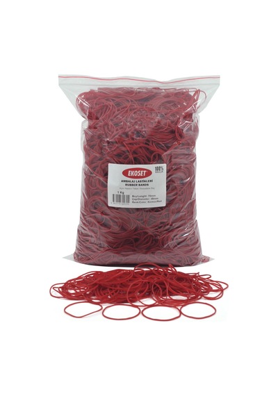 Ekoset Kırmızı Paket Ambalaj Para Lastiği 70Mm 1Kg
