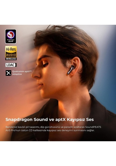 Air5 Pro Hi-res Ldac Anc Tws Kablosuz Bluetooth 5.4 Kulaklık Siyah
