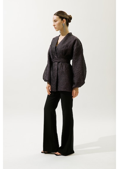 Manuka Jakar Organze Kimono Mor Mor