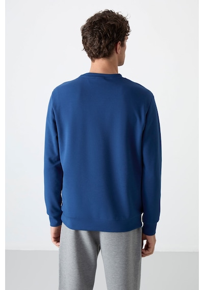 Tommy Life Parlament Basic O Yaka Rahat Form Erkek Sweatshirt - 88053 Parlament Mavi