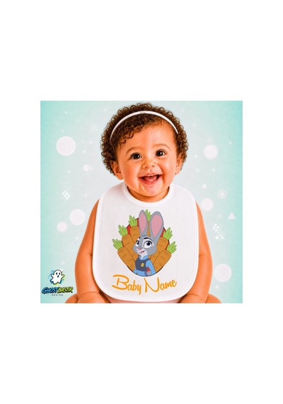 Zootropolis Judy Keten Bebek Mama Önlüğü Yumuşak - Emici - Yıkanabilir - Özel Tasarım P213 Çok Renkli