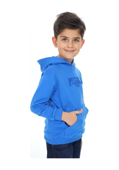 Toontoy Kids Toontoy Erkek Çocuk Relax Fit Kapüşonlu Cepli Düşük Omuz Baskılı Sweatshirt - 2 İplik Saks Toontoy Kids Toontoy Erkek Çocuk Relax Fit Kapüşonlu Cepli Düşük Omuz Baskılı Sweatshirt - 2 İplik Saks