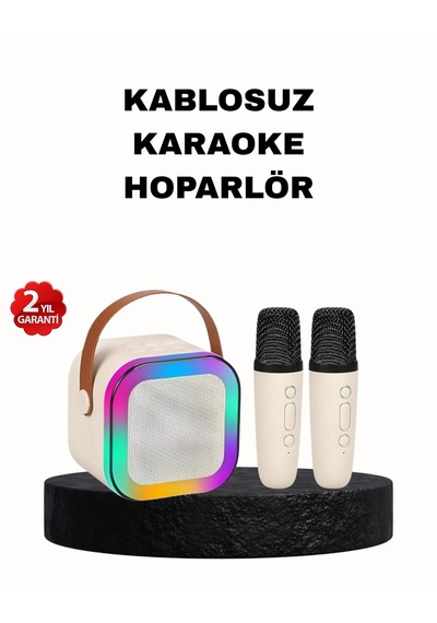 Karaoke Hoparlör Taşınabilir Çift Mikrofonlu Ve Led Işıklı Bluetooth 5.0 - Lisinya