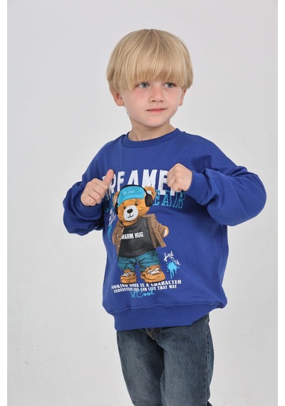 Toontoy Kids Toontoy Erkek Çocuk Dreamer Ayı Baskılı Sweatshirt Saks