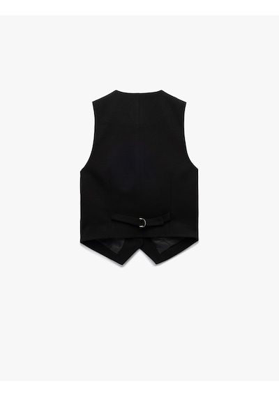 Koton Krep Kumaş Astarlı V Yaka Düğmeli Blazer Yelek Siyah 6wak20004pw Siyah Koton Krep Kumaş Astarlı V Yaka Düğmeli Blazer Yelek Siyah 6wak20004pw Siyah