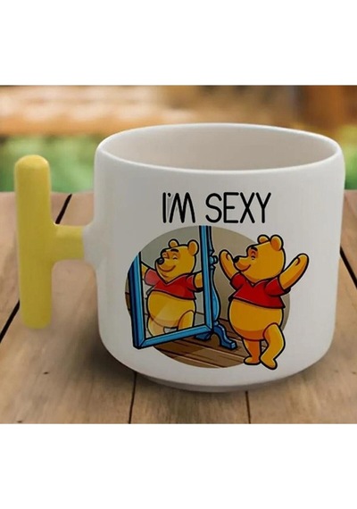 Sarıt Kulp I'm Sexy Temalı Latte Fincan Modelleri Beyaz