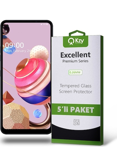 LG Uyumlu K51S Ekran Koruyucu Cam 5 Adet Ekonomik Paket (554293255)