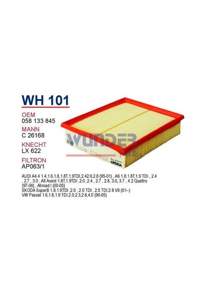 WUNDER WH101 HAVA FİLTRESİ - VOLKSWAGEN PASSAT