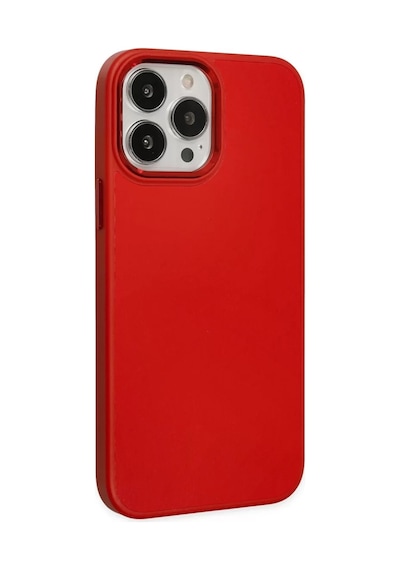 Newface Apple İphone 13 Pro Max Kılıf Asya Deri Silikon - Kırmızı