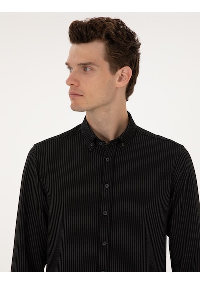 Pierre Cardin Erkek Siyah Gömlek Desenli 50311110-vr046 Siyah