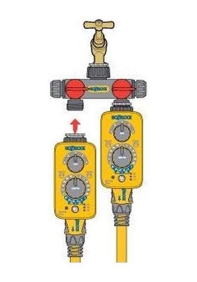 Hozelock 2252H Çift Yönlü Vanalı Musluk Bağlantısı  1/2" - 3/4" - 1"