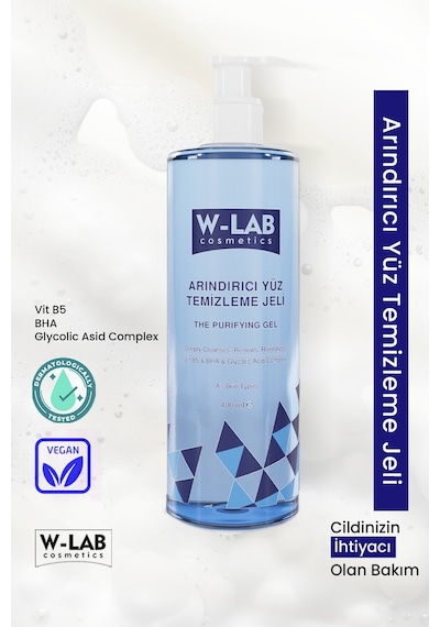 W-Lab Cosmetics Arındırıcı Yüz Temizleme Jeli 400 ML