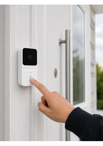 Beyaz Wi-fi Akıllı Görüntülü Kapı Zili Hd Kamera, Gece Görüşü Ve Telefon Bildirimli Kablosuz Kapı Zili - Lisinya