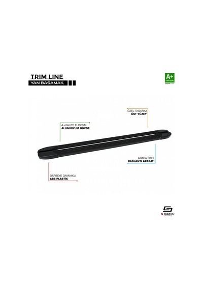 Citroen Jumpy 3 Kısa Şase Trimline Siyah Yan Basamak 213 Cm 2016