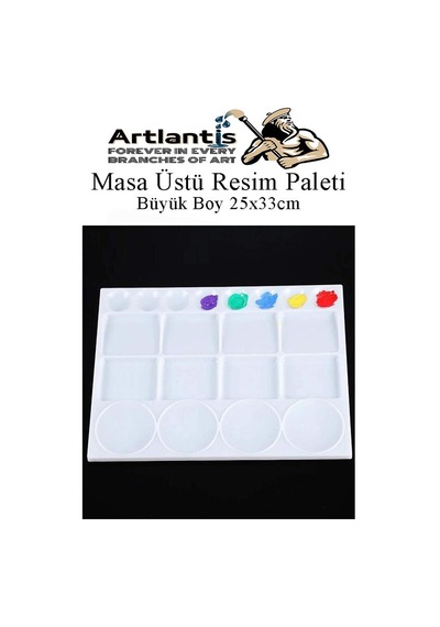 Masa Üstü Resim Paleti 1 Adet 20 Hazneli Boya Paleti 25x33 Cm Sanatsal Boyalar İçin Büyük Palet Akrilik Boya Yağlı Boya Guaj Boya