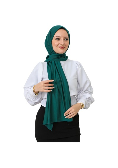 Modish Group Şal Tesettür Başörtüsü Premium Kumaş Eşarp Uzun Islami Giyim Viskon - Zümrüt Yeşili Zümrüt