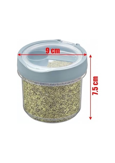 Orret Home Kaşıklı Şeffaf Kilitli Tekli Baharatlık Pp Plastik Pul Biber Kekik Baharat Kabı Kapaklı Mutfak Baharat Diğer
