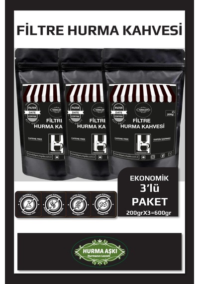 Hurma Aşkı Filtre Hurma Kahvesi 3 x 200 G