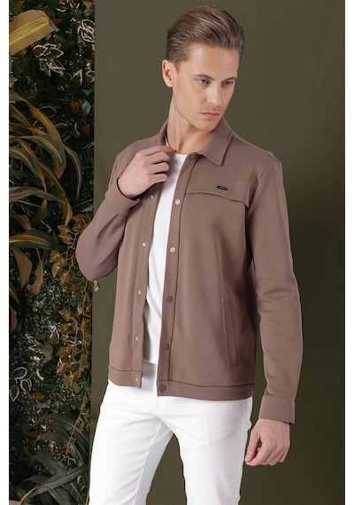Efor G 1562 Slim Fit Kakao Klasik Gömlek Kahverengi