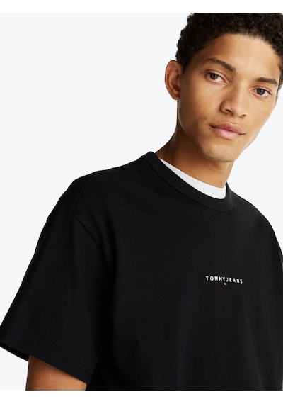 Tjm Rlx Lınear Logo Tee Erkek Siyah T-shirt - Dm0dm21110 Siyah