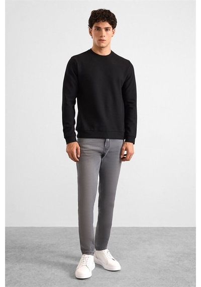 Süvari Siyah Regular Melanjlı Baskısız Waffle Bisiklet Yaka Cepsiz Düz Sweatshirt Sw2013700027-s09 Süvari Siyah Regular Melanjlı Baskısız Waffle Bisiklet Yaka Cepsiz Düz Sweatshirt Sw2013700027-s09