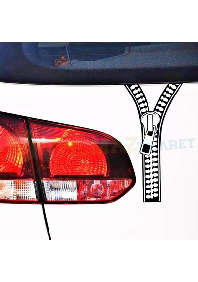 Fermuar Oto Motosiklet Sticker Kask Araç Araba Yapıştırma 2 Adet