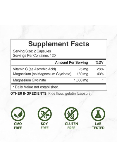 Deal Supplement Magnesium Magnezyum Glycinate 1,000mg Plus Vitam