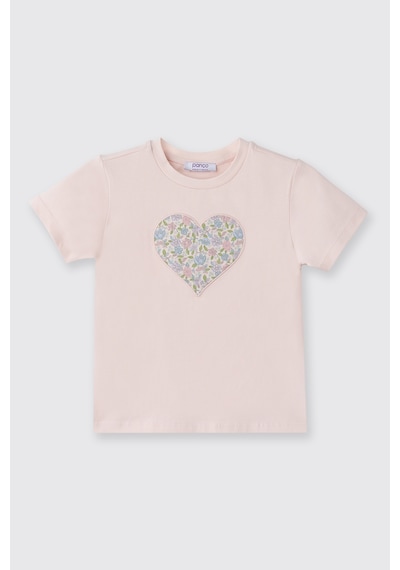 Panço Liberty Kumaş Kısa Kollu Kız Çocuk Tişört Pembe 5621GK05009