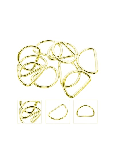 Anahtarlık Montaj Halkası D Çanta Bağlantı Halkası 14x10 Mm 100 Adet Gold Gold