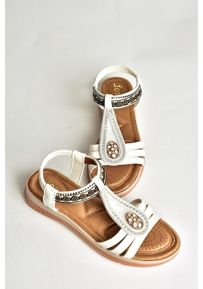 Fox Shoes U258613709 Beyaz Kadın Sandalet Beyaz-suni Deri Beyaz
