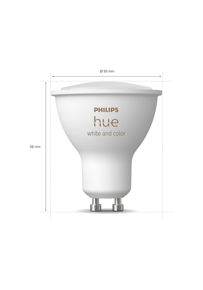 Philips HueWCA 4.3W GU10 Renkli Spot Akıllı Ampul 3'lü Başlangıç Seti (Butonlu)