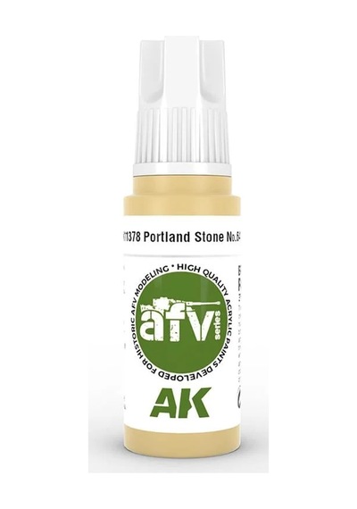 Ak Interactive 11378, 17 Ml. 3gen Portland Stone No.64 Afv Maket Boyası Standart