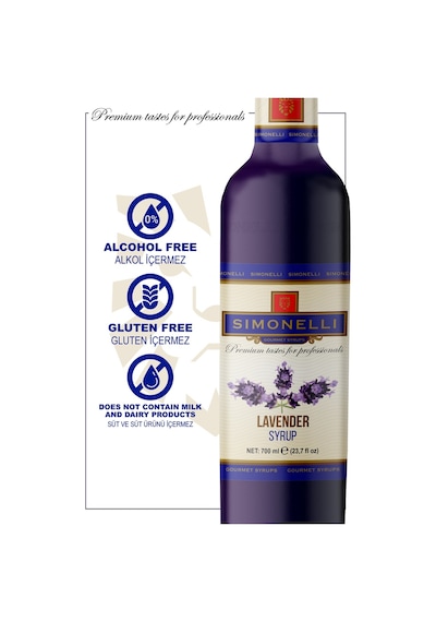 Simonelli Kahve ve Kokteyl Şurubu Lavanta Aromalı 700 ML + Pompa