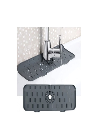 Mutfak Banyo Lavabo Kenarı Silikon Matı Plastik Gri Diğer