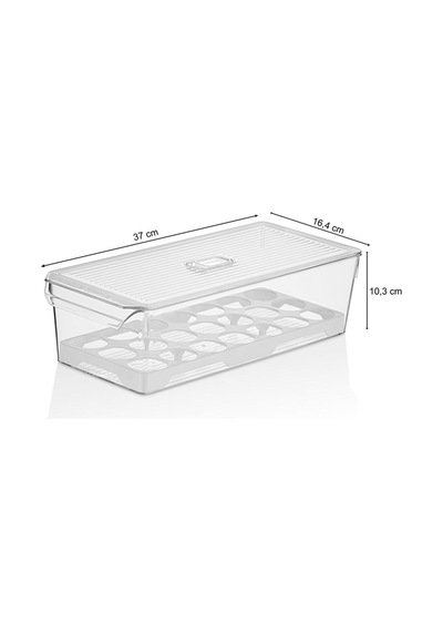 Yumurtalık Buzdolabı Düzenleyici Organizer 2 Adet Beyaz - Şeffaf