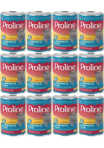 Pro Line Somonlu ve Alabalıklı Yetişkin Kedi Konservesi 12 x 400 G