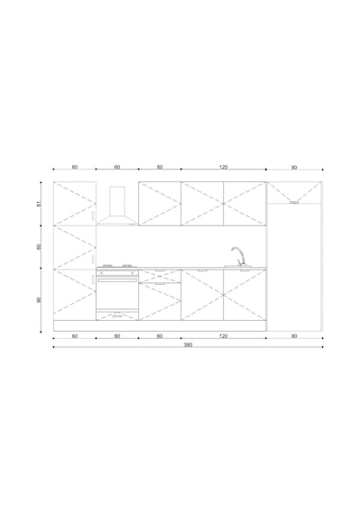 380 Cm %100 Mdf Tezgahlı Efil Ankastre Mutfak Dolabı Beyaz 380 Cm %100 Mdf Tezgahlı Efil Ankastre Mutfak Dolabı Beyaz