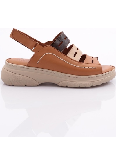 Dgn 326 Kadin Cirtli Sandalet 326-2132-R4273 Taba