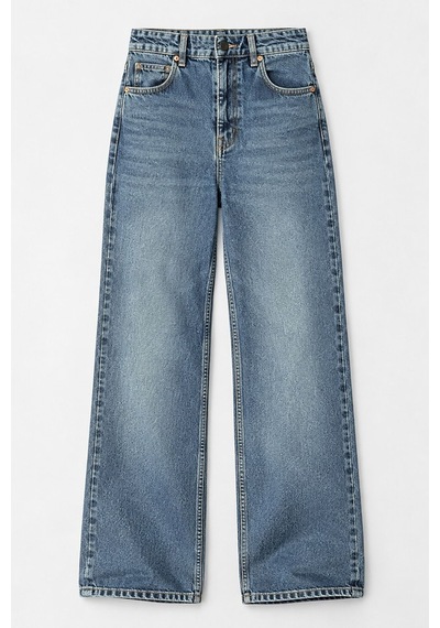 Hiccup H92 Düz Kesim Geniş Paça Denim Pantolon Mavi