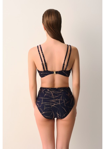 Suwen Glace Üçgen Bikini Üst Sb2622013811381 Lacivert