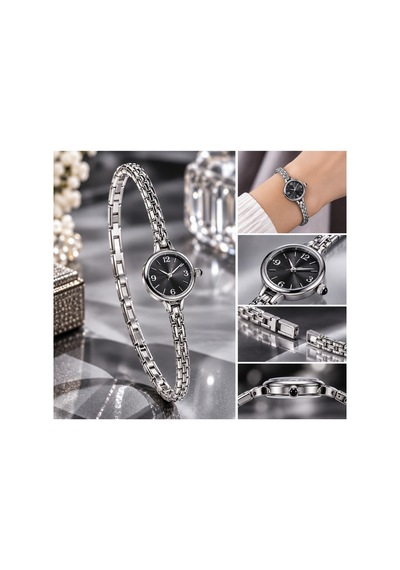 Xuping 14k Çelik Renk Atmaz Kadın Kol Saati Siyah2 - 931412969 Gümüş