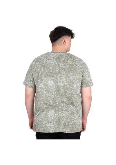 Mode Xl Büyük Beden Erkek T-shirt Bisiklet Yaka Aşındırma Baskı U20037 Haki Haki