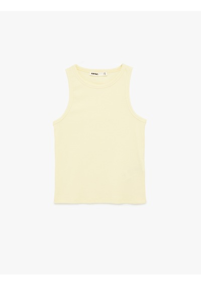 Koton Slim Fit Pamuklu Halter Yaka Fitilli Atlet Sarı 6sak10099ek